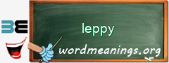 WordMeaning blackboard for leppy